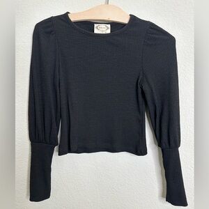 JOYFOLIE | Lynne Rib Top in Black | Child Size 8| New with Tags